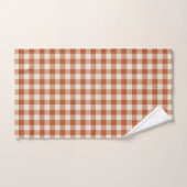 Warm rustiek herfst bruin gezellig dambord patroon bad handdoek (Handdoek)