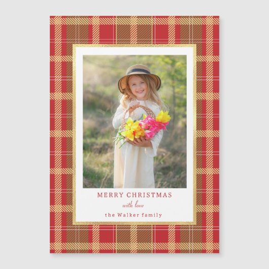 Warm Rustiek Rood & Goud Plakt Foto (Voorkant)