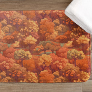 Warm rustieke Waterverf Herfst Trees   Boho esthet Badmat