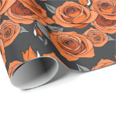 Warm Rusty Orange Roses Cadeaupapier (Rol Hoek)
