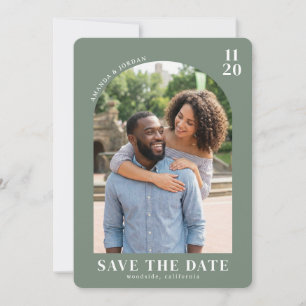 Warm Sage Minimalistische Foto Save The Date