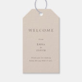 Warm Sand Minimalist  Wedding Welcome Cadeaulabel (Voorkant)