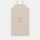 Warm Sand Minimalist  Wedding Welcome Cadeaulabel (Achterkant)