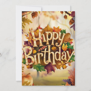 Warm seizoen Herfst Herfst Happy Birthday Kaart
