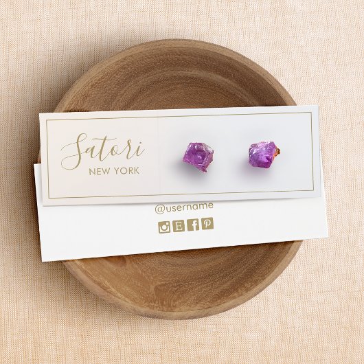 Warm Silver Grey Ombre Script Stud die Vertoning v Mini Visitekaartjes