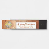 Warm Sinaasappel Moderne naamplaat Professionele K (Voorkant)