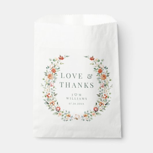 Warm sinaasappels bloemenbruiloft dank u voor tass bedankzakje (Voorkant)