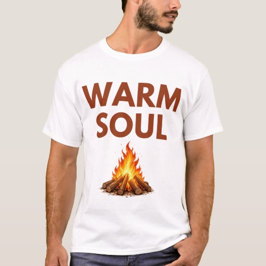 Warm Soul Minimal Fire Mens T Shirt (Voorkant)