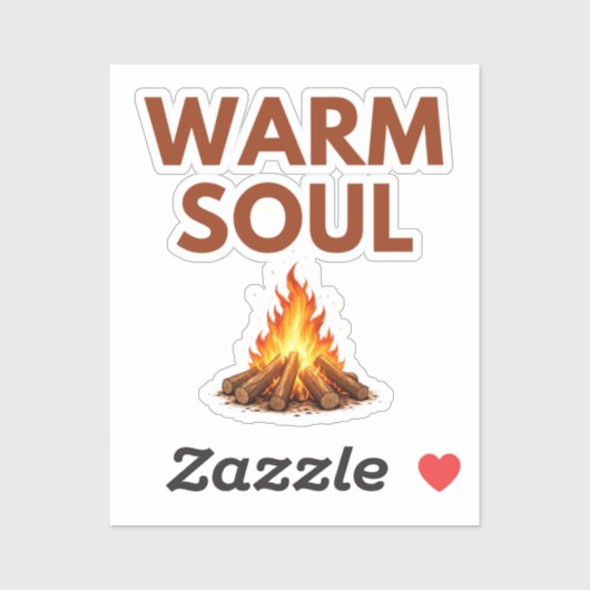 Warm Soul Minimal Flame Vinyl Sticker (Feuille)