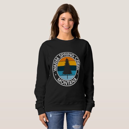 Warm Spring Creek Montana MT USA City Pride Retro Trui (Voorkant volledig)