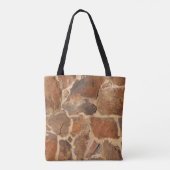Warm Stone Wall Structuur Foto van elke tekst Tote Bag (Achterkant)
