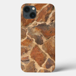 Warm Stonewall Pattern Golden iPhone 13 Hoesje