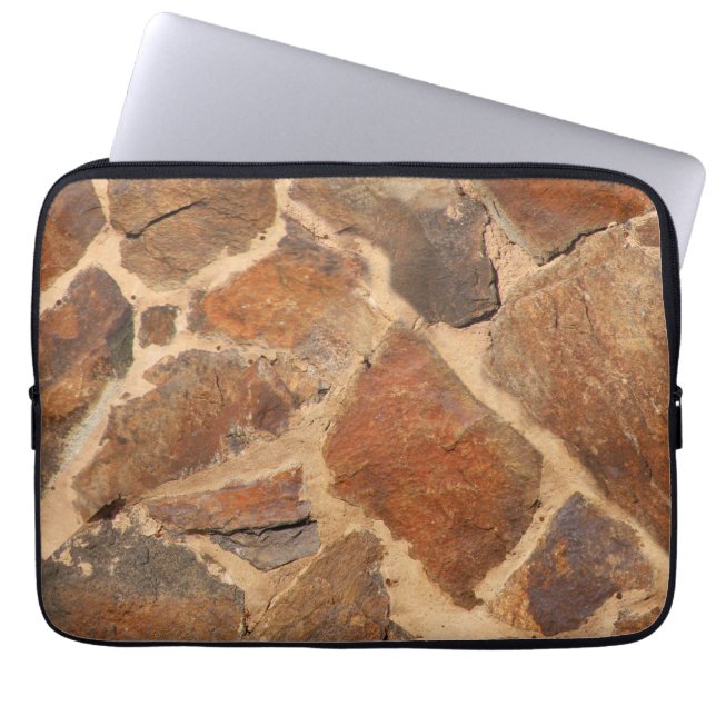 Warm Stonewall Pattern Golden Laptop Sleeve (Voorkant)