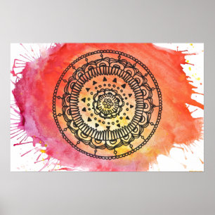 Warm Sun Mandala Poster. Poster