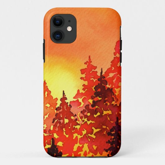 Warm Sunset Waterverf Trees Case-Mate iPhone Case (Achterkant)