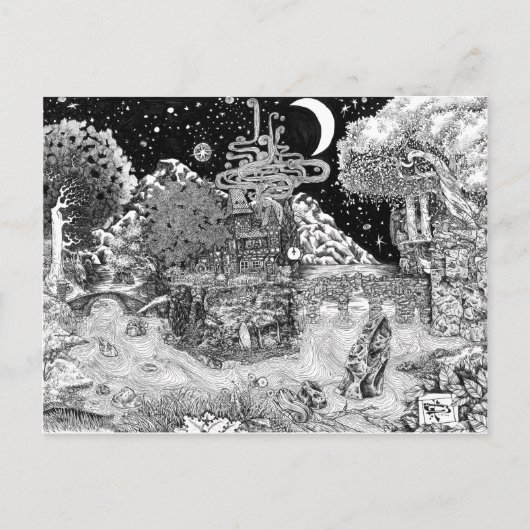 Warm tegen de nacht briefkaart (Voorkant)