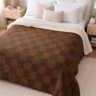 Warm Teloos Rijk Bruin en Donkerbruin Aards Fleece Deken