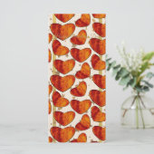 Warm Terracotta Hearts Pattern Happy Valentine’s D Kaart (Staand voorkant)