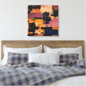 Warm Tones Abstract Geometric Expressionism Wall D Canvas Afdruk (Insitu (Slaapkamer))
