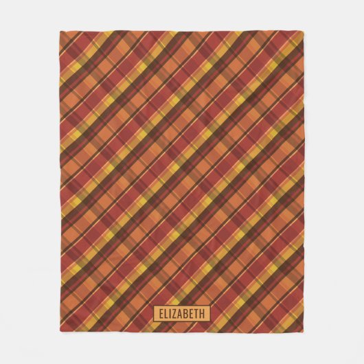 Warm Tones Autumn Theme Pset Pattern & Jouw tekst Fleece Deken (Voorkant)