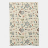 Warm Tones Natuur Mid Century Modern Theedoek (Verticaal)