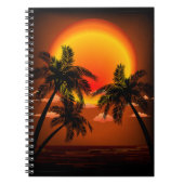 Warm Topical Sunset and Palm Trees Notitieboek (Voorkant)