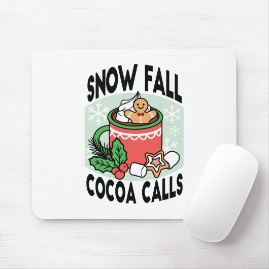 Warm Up Met Sneeuw Herfst Cacao Oproepen - Winter Muismat (Met muis)