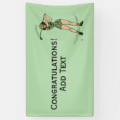 Warm Up voor Golfen Personal Lady Golfer Green Spandoek (Verticaal)