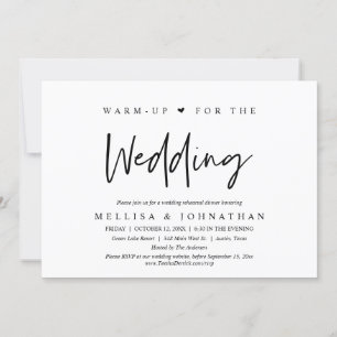 Warm-up voor het huwelijk, repetitief diner kaart