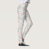 Warm Vermaakt Typografie Red/Green/White ID589 Leggings (Rechts)