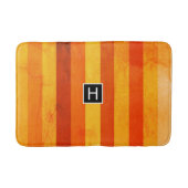 Warm verweerd Sinaasappel rode strepen Monogram Badmat (Voorkant)