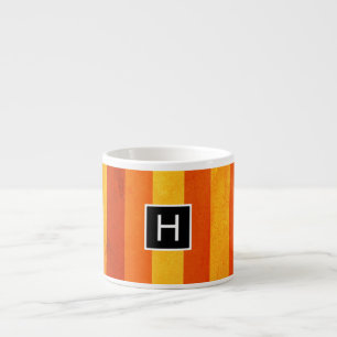 Warm verweerd Sinaasappel rode strepen Monogram Espresso Kop