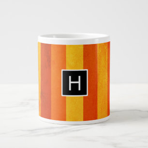 Warm verweerd Sinaasappel rode strepen Monogram Jumbo Beker