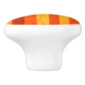 Warm verweerd Sinaasappel rode strepen Monogram Keramische Knop (Zijkant)