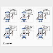 Warm water verwarmer teken vierkante sticker (Vel)