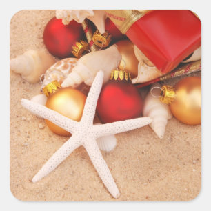 Warm Weather Christmastime Vierkante Sticker