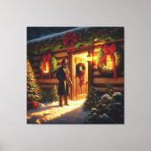Warm Welcome: Eastman Johnson Holiday Glow Canvas Afdruk (Voorkant)