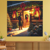 Warm Welcome: Eastman Johnson Holiday Glow Canvas Afdruk (Insitu (Woonkamer))