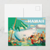 Warm welkom vanuit Hawaii,  vliegreizen Briefkaart (Voorkant / Achterkant)