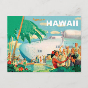 Warm welkom vanuit Hawaii,  vliegreizen Briefkaart