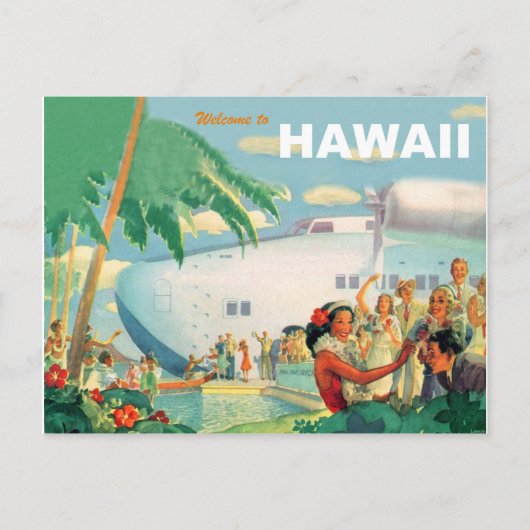 Warm welkom vanuit Hawaii,  vliegreizen Briefkaart (Voorkant)