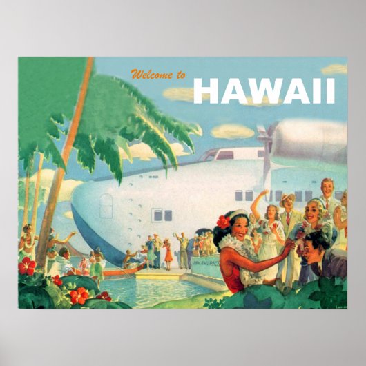 Warm welkom vanuit Hawaii,  vliegreizen Poster (Voorkant)