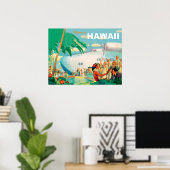 Warm welkom vanuit Hawaii,  vliegreizen Poster (Thuiskantoor)
