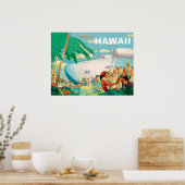 Warm welkom vanuit Hawaii,  vliegreizen Poster (Keuken)
