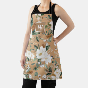 Warm White Floral Botanical Greenery Monogram Schort