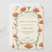 Warm Wildflower Baby Shower Kaart (Voorkant)