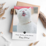 Warm Wings & Wet Kisses Carte de voeux pour chat<br><div class="desc">Envoyez un peu d'amour à cette fête avec ces cartes photos de chat adorables,  "Chaleureux voeux et baisers humides" !</div>