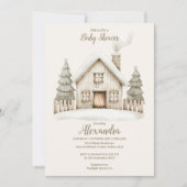 Warm Winter Cottage Baby shower Kaart (Voorkant)