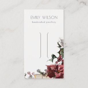 Warm Winter Festive Foliage Bow Hair Clip Display Visitekaartje