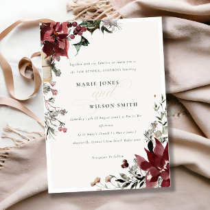 Warm Winter Festive Foliage Vow Renewal Invite Bedankkaart